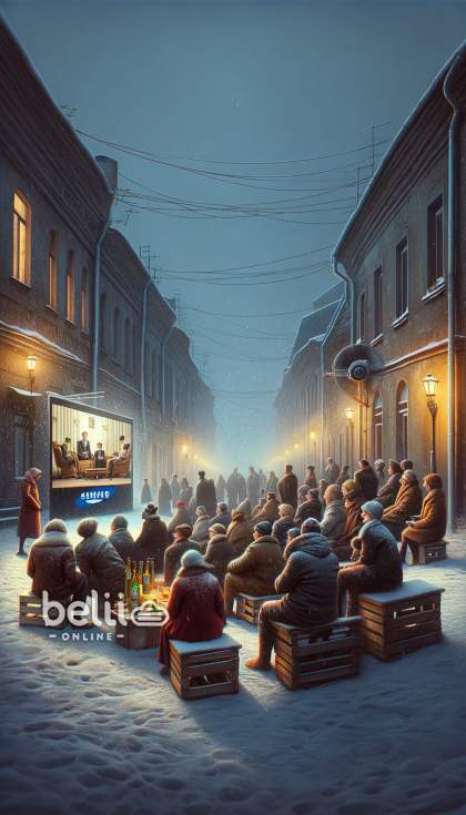 Уличный кинотеатр в городе молодечно